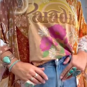 Spell & The Gypsy Collective Casa Love Biker Tee NWT SZ M MSRP $95